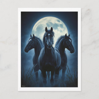 Three Horse Moon Postcard