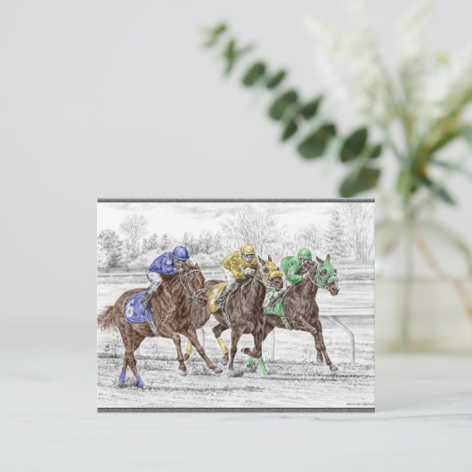 Three Horse Race - Neck and Neck (Standing Front)