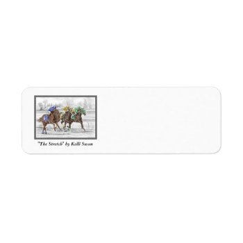 Three Horse Race - Neck And Neck Label by KelliSwan at Zazzle
