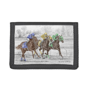 Three Horse Race - Neck and Neck Trifold Wallet