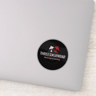 Three horsemen records transparent sticker