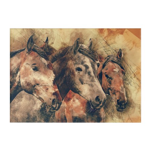 Three horses acrylic print