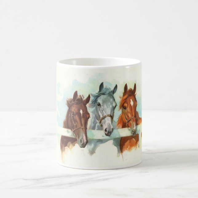 Three horses Mug Grey, Chestnut and Liver chestnut (Center)