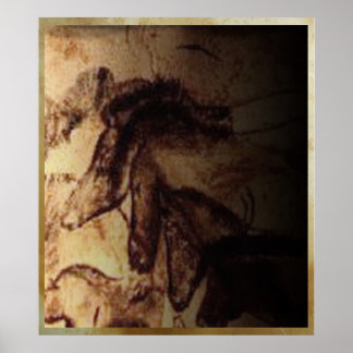 Three Horses of Lascaux Poster