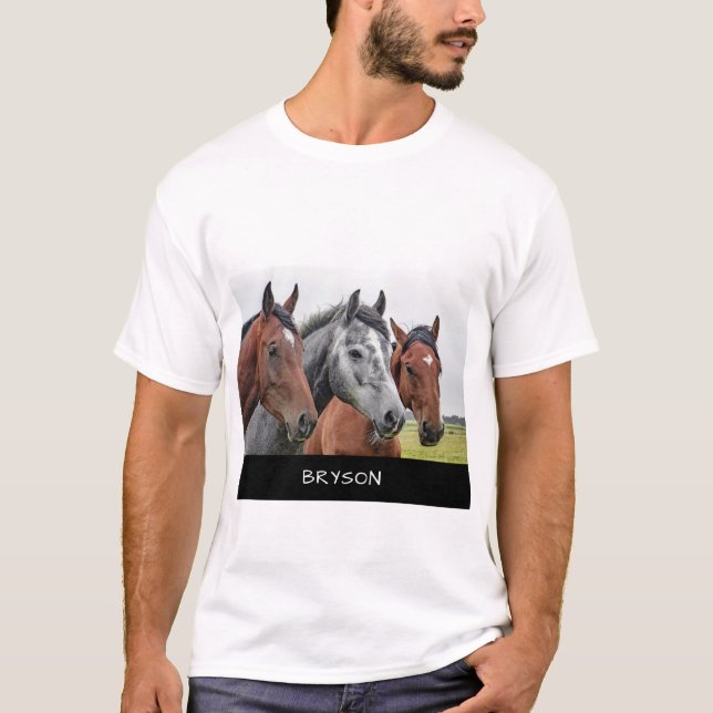 Three Horses Personalized T-Shirt (Front)