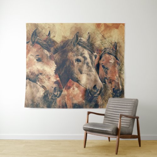 Three horses tapestry