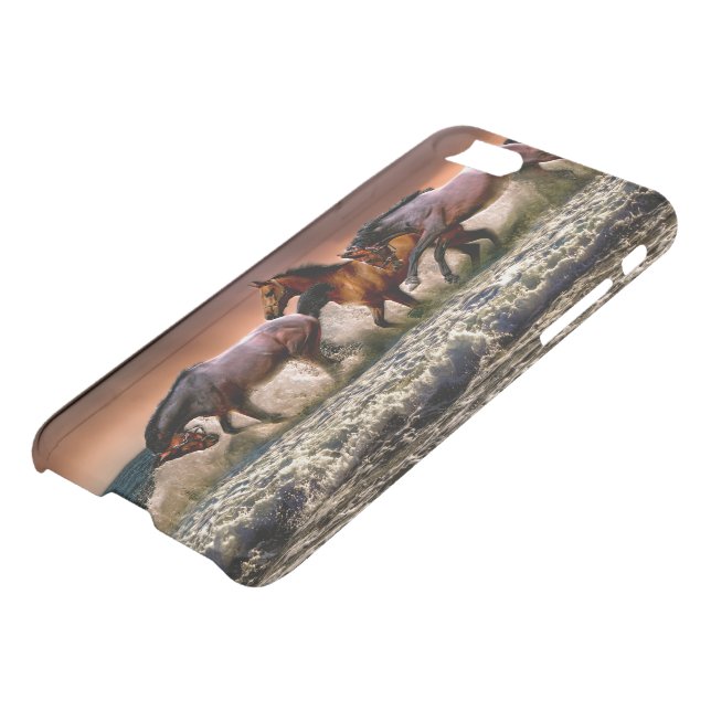 Three Horses Trotting in the Ocean Uncommon iPhone Case (Bottom)