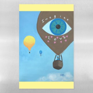 Three Hot Air Balloons Imagine Love Flex Magnets Magnetic Dry Erase Sheet