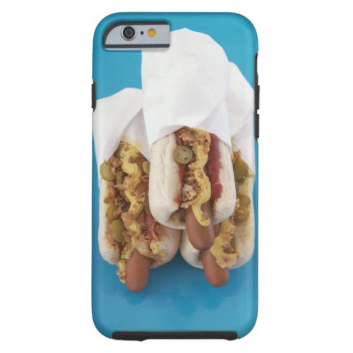 Three hot dogs in buns tough iPhone 6 case