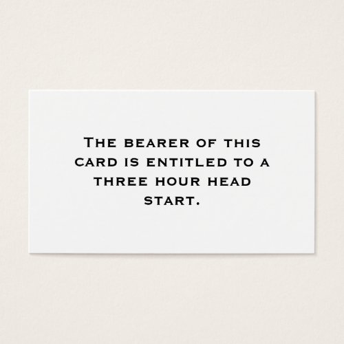 Three Hour Head Start Business Card