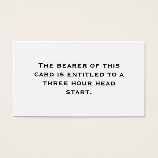 Customizable Three Hour Head Start Business Card