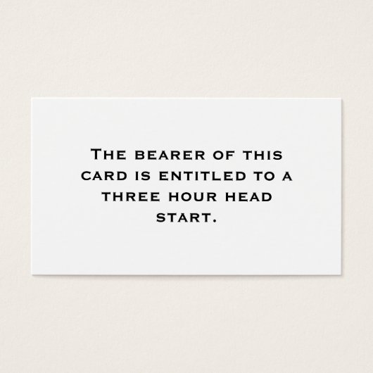 Three Hour Head Start (Front)