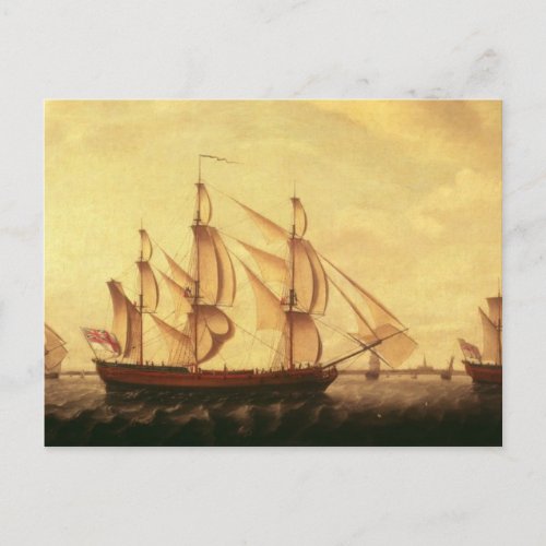 Three Hudson Bay ships in the Thames Postcard