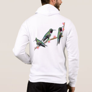 Three Hummingbirds perching on a branch Floss Silt Hoodie