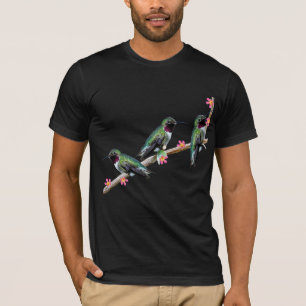 Three Hummingbirds perching on a branch Floss Silt T-Shirt
