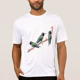 Three Hummingbirds perching on a branch Floss Silt T-Shirt