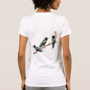 Three Hummingbirds perching on a branch Floss Silt T-Shirt