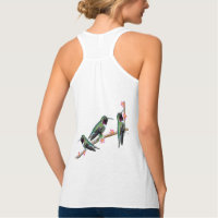 Three Hummingbirds perching on a branch Floss Silt