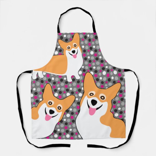 Three Hungry Corgis Funny Apron