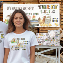 Three-i-e-i-o Farm Themed 3rd Birthday Parents T-Shirt