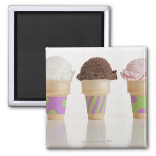 Three ice cream cones magnet