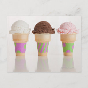 Three ice cream cones postcard