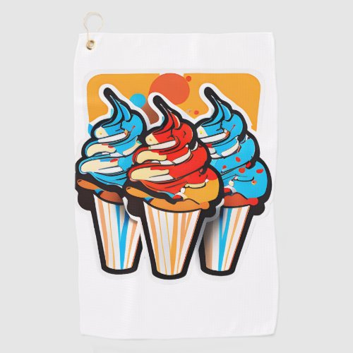 Three ice cream cones wash cloth