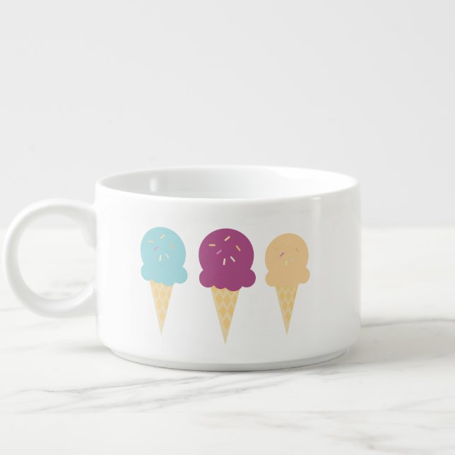 Three Ice Cream Sprinkles Cone Summer Bowl (Right)