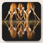 Three Impala Drink Together at Night Beverage Coaster<br><div class="desc">Africa,  East Africa,  Kenya,  Great Rift Valley,  Olkirimatian Conservancy,  impala,  Aepyceros melampus.  Three impala drink together at night.</div>