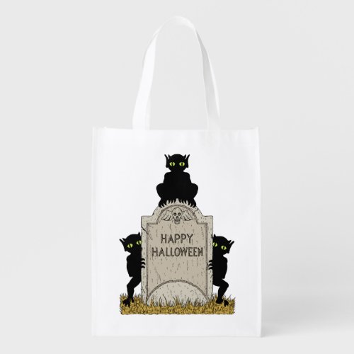 Three Imps Happy Halloween Grocery Bag