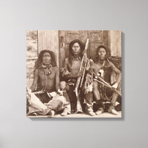 Three Indian Braves, photographed by the Royal Eng Canvas Print