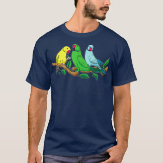 Three Indian Ringneck Parrots Ringnecked Parrot T-Shirt