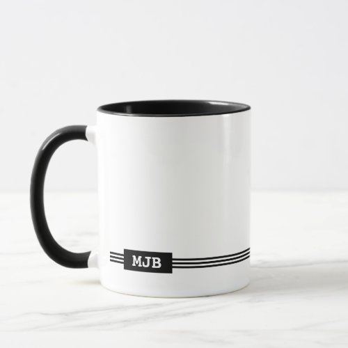 Three Initial Monogram Descriptive Words Modern Mug