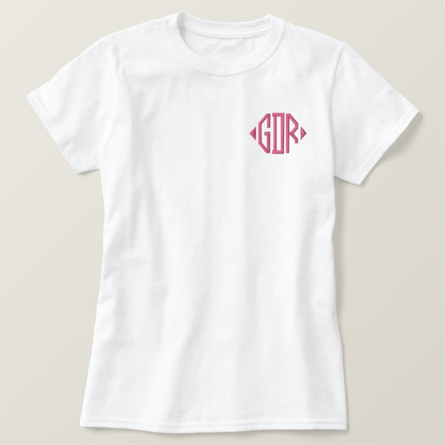 Three Initial Monogram Embroidered Shirt (Design Front)