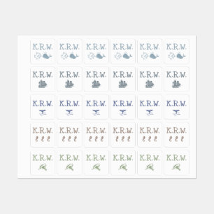 Three Initials Nautical Sea Themed Clothing Kids' Labels