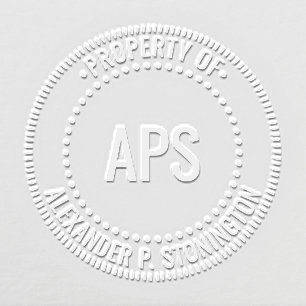 Three Initials “Property of” Notary Style Frame Embosser