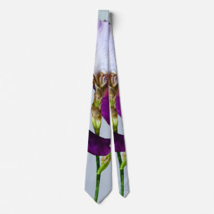 Three Irises in Shades of Magenta Neck Tie