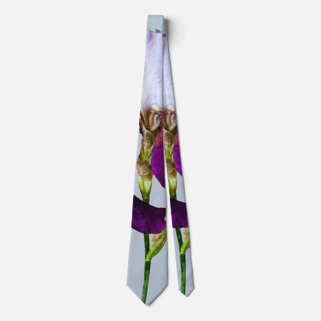 Three Irises in Shades of Magenta Neck Tie (Front)