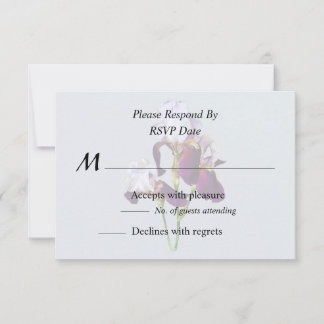 Three Irises in Shades of Magenta RSVP Card
