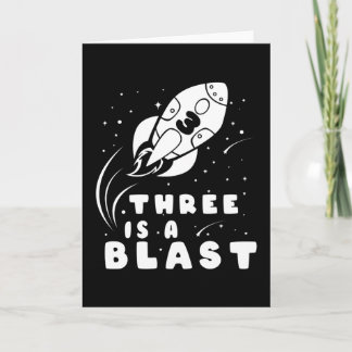 THREE IS A BLAST 3rd Birthday Boy 3 Year Old Card