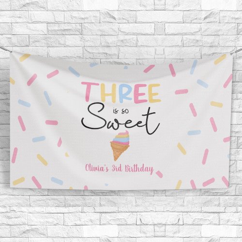 Three Is So Sweet Ice Cream 3rd Birthday Party