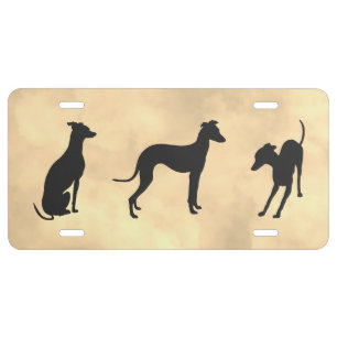 Three Italian Greyhounds License Plate