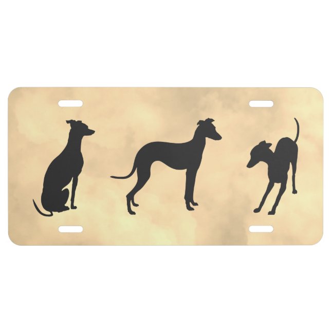 Three Italian Greyhounds License Plate (Front)