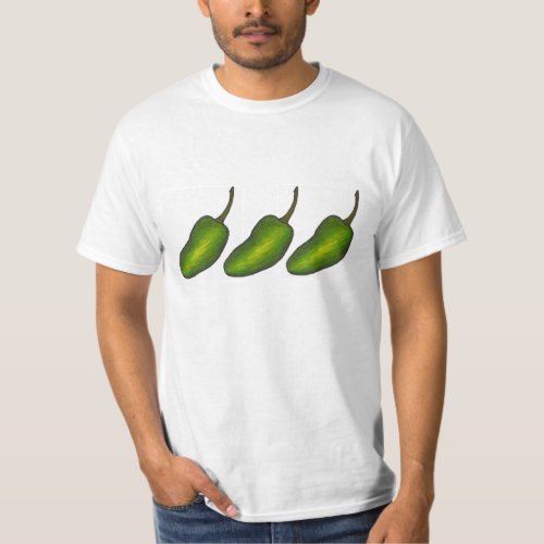 Three Jalapenos Spicy Green Jalapeo Pepper Foodie T_Shirt