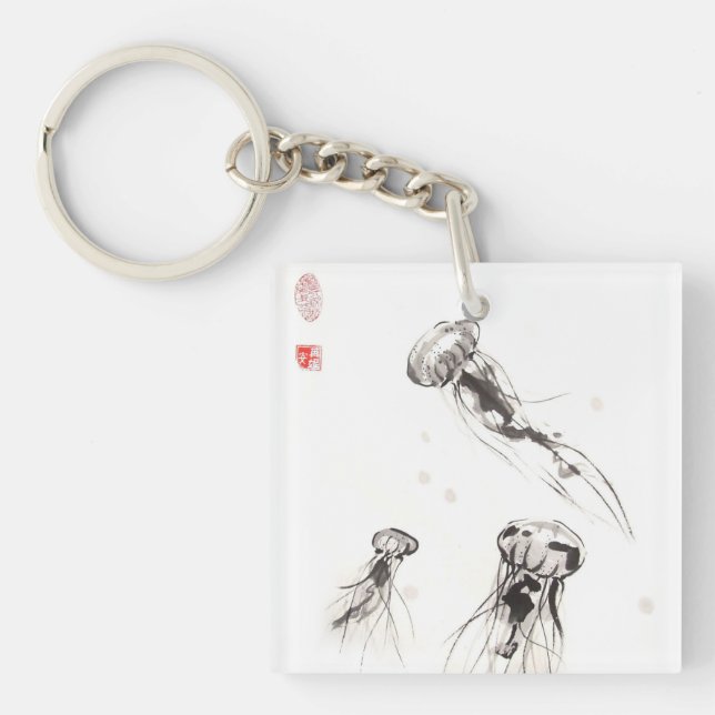Three Jellyfish Keychain (Front)
