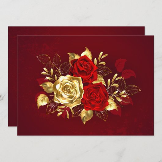 Three Jewelry Roses (Front/Back)