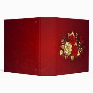 Three Jewelry Roses 3 Ring Binder