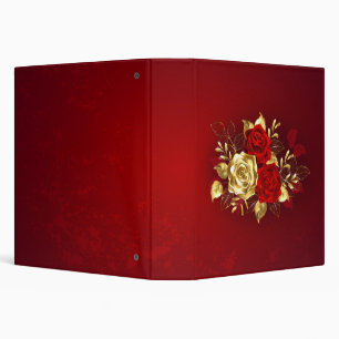 Three Jewelry Roses 3 Ring Binder