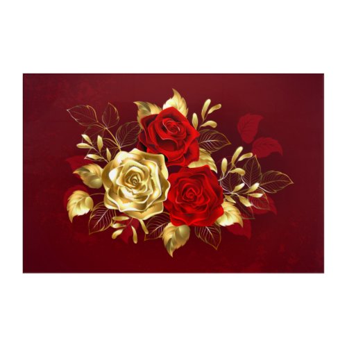 Three Jewelry Roses Acrylic Print