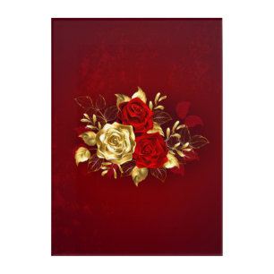 Three Jewelry Roses Acrylic Print